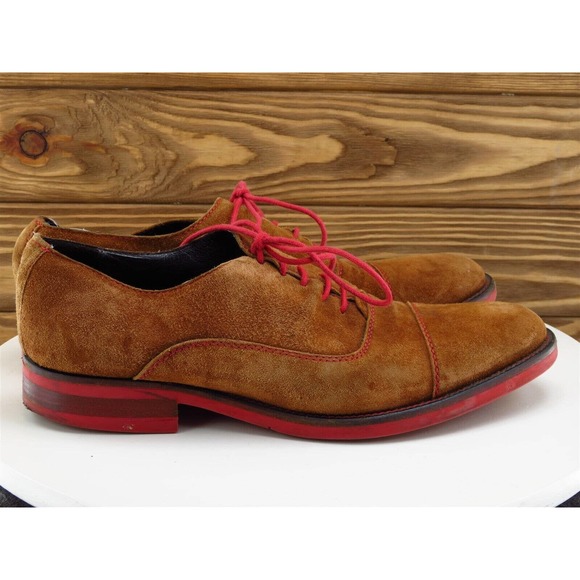 Donald Pliner Sz 8 Oxford‎ Brown Suede Men Lace Up Almond Toe Medium main image 7